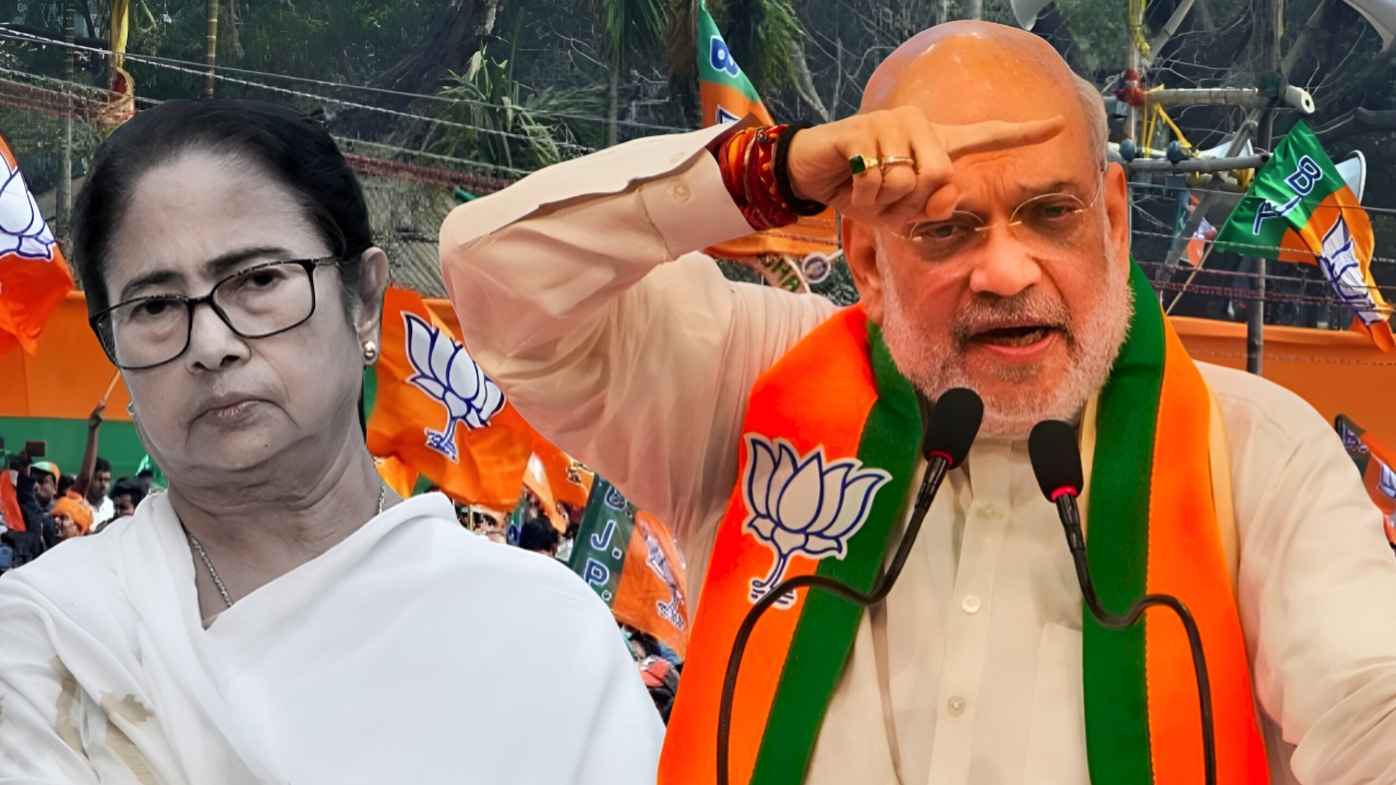শুভেন্দু দাঁড়ালেই ভয় পান দিদি! বঙ্গ সফরে বিস্ফোরক অমিত শাহ, সরাসরি তোপ মমতার দিকে