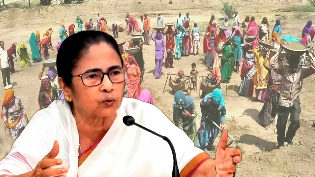 ‘চার বছর বকেয়া, একটা পয়সাও নয়!’ ১০০ দিনের কাজে কেন্দ্রকে কাঠগড়ায় তুললেন মমতা, পাল্টা বিজেপির হুঁশিয়ারি